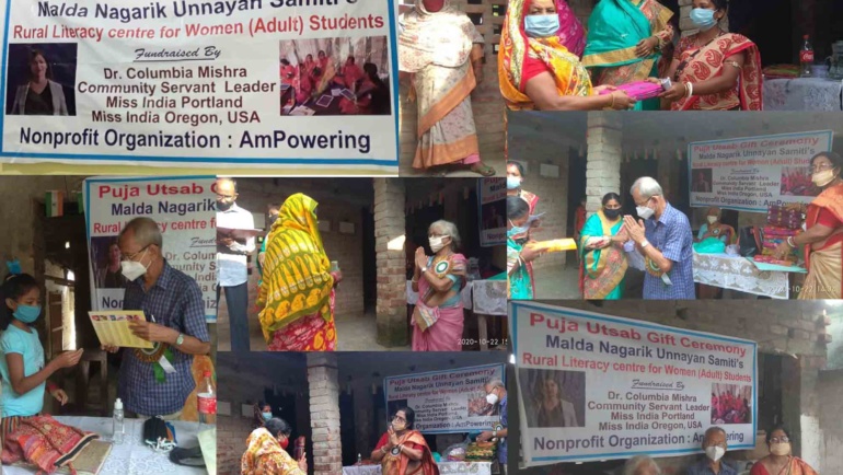 New sarees distribution during Durga Pujo